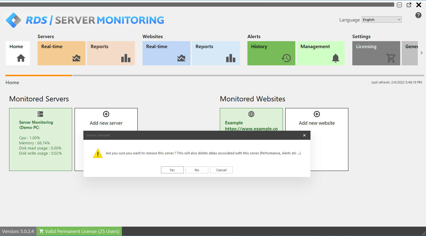 Servers Management Screenshot 3