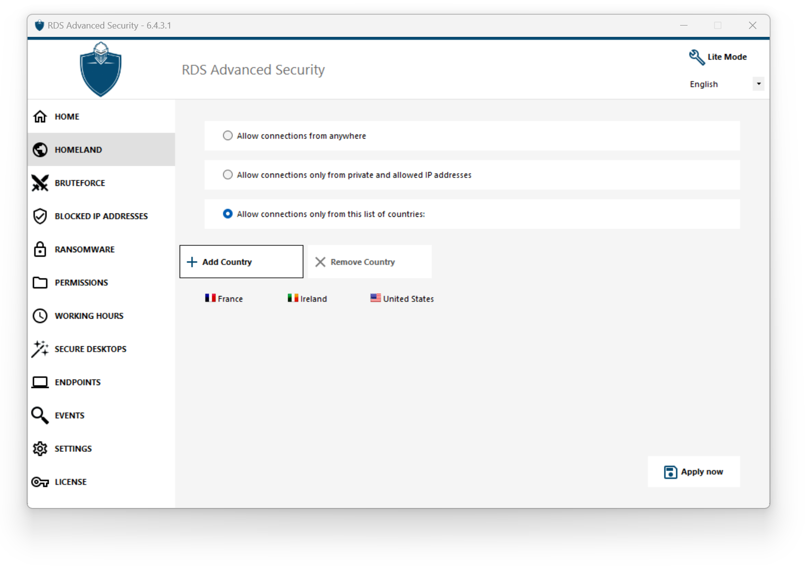 Homeland Apply changes