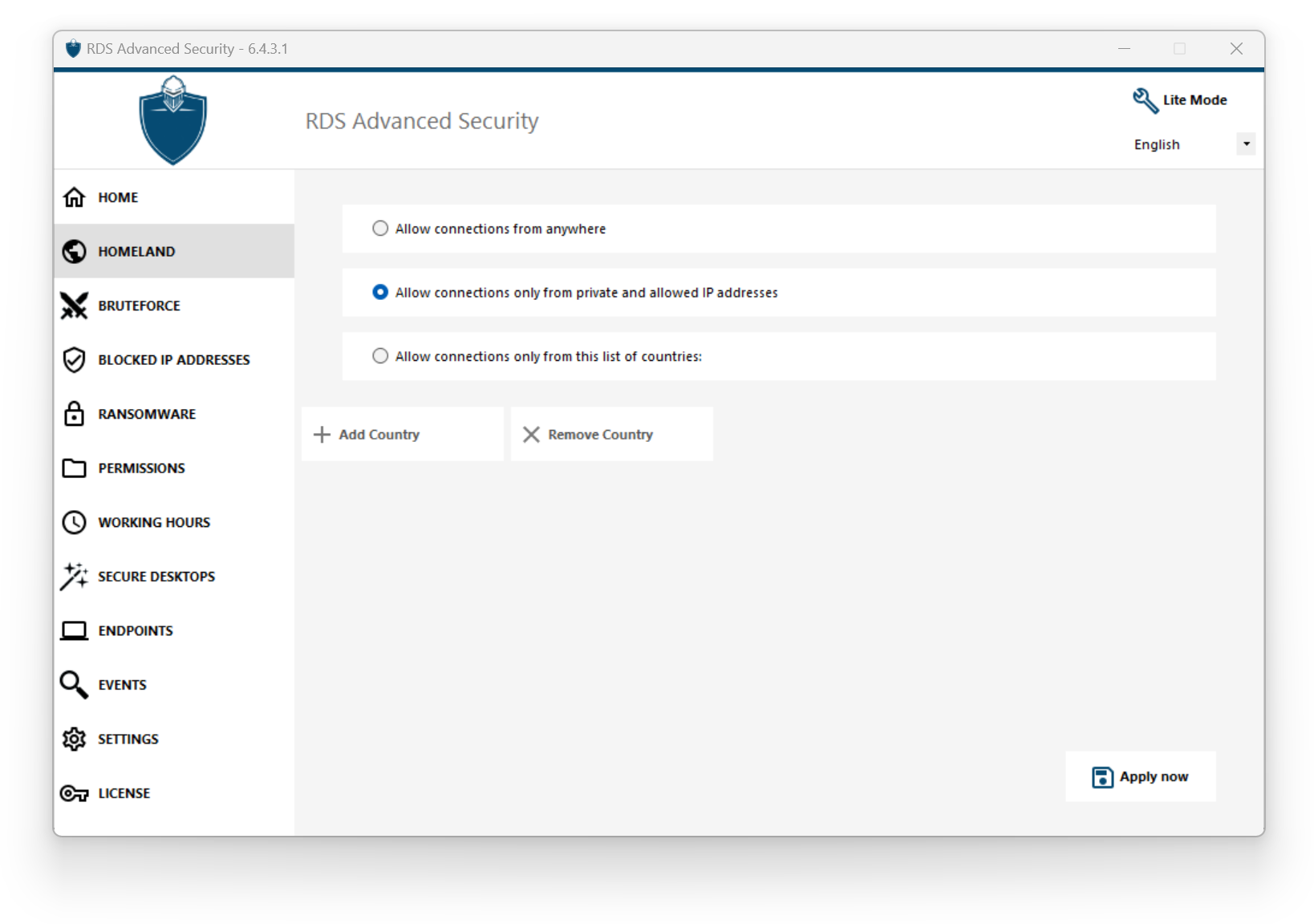 Homeland Allow Private Addresses