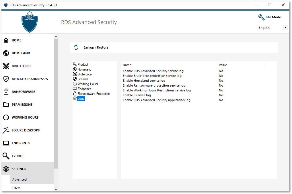 Logs Settings 1