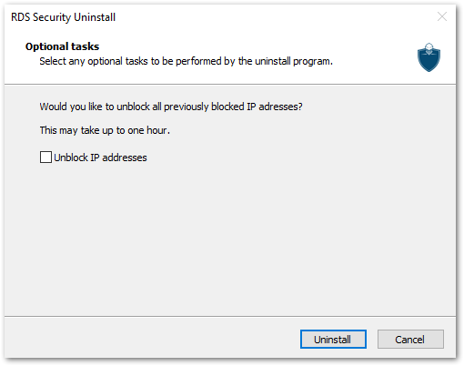 Uninstall Unblock IP Addresses