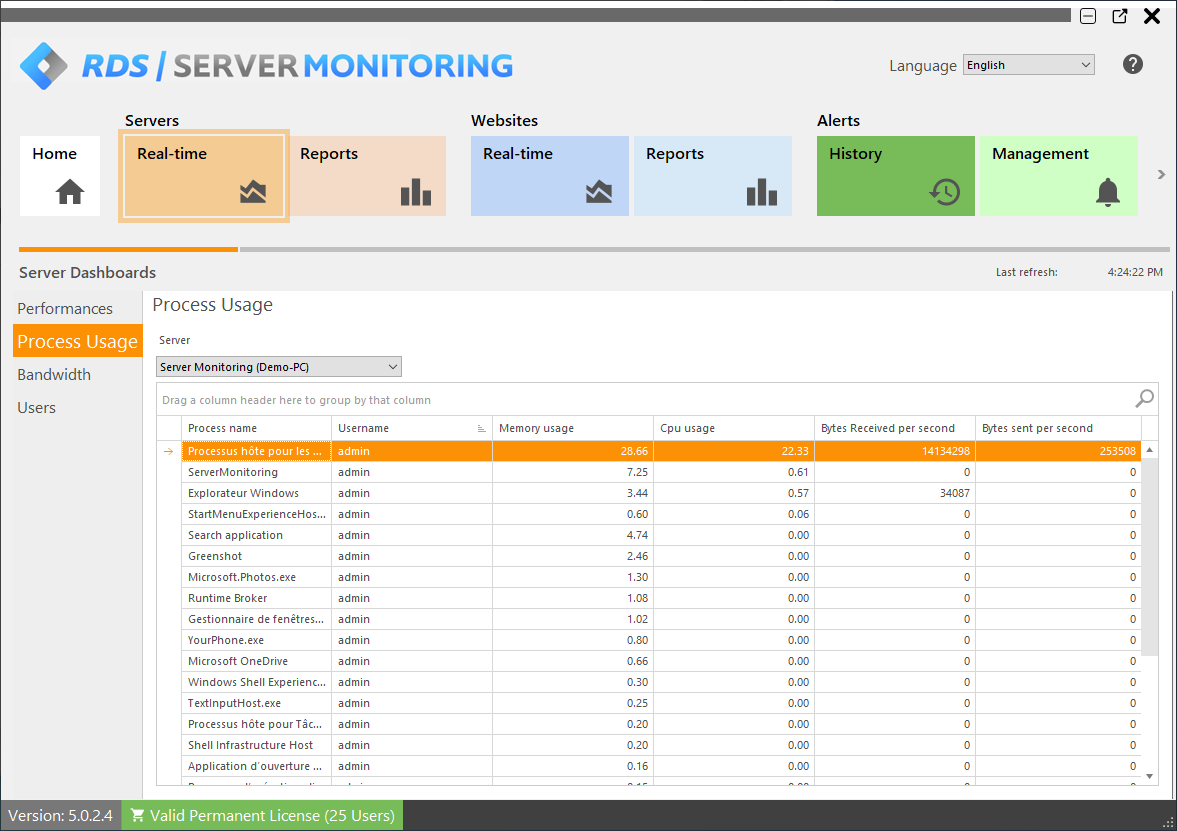 Servers Realtime Screenshot 3